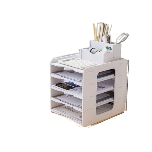 PPQIRU Schreibtisch-Bücherregal 2 stücke Desktop Bücherregal Büro Desktop Datei Rack Multi-Schicht Ordner Lagerung Box Desktop Finishing Artefakt Büro Liefert Lagerung Rack(23 * 31 * 28.3cm) von PPQIRU