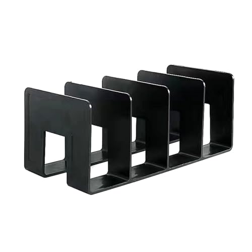 PPQIRU Schreibtisch-Bücherregal 2pcs Multi-Purpose Bookends Book Storage Stand Organizer Holder Desk Bookshelf for Book CD Magazine File School Office Supplies(S Black) von PPQIRU