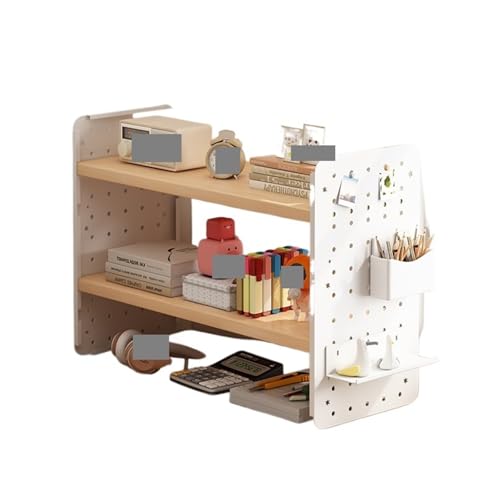 PPQIRU Schreibtisch-Bücherregal Bookcase Folding Shelf Children's Bookcases Living Room Cabinet Book Magazine Rack Trolley Large Iron Frame Wooden Books(50 * 20 * 36cm) von PPQIRU