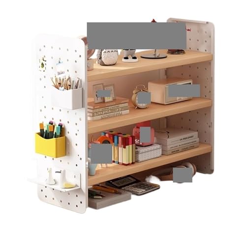 PPQIRU Schreibtisch-Bücherregal Bookcase Folding Shelf Children's Bookcases Living Room Cabinet Book Magazine Rack Trolley Large Iron Frame Wooden Books(60 * 20 * 36cm) von PPQIRU