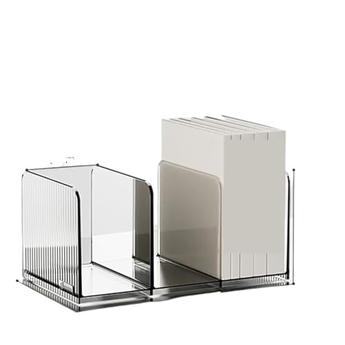 PPQIRU Schreibtisch-Bücherregal Desktop Transparent Book Stand Holder Thickened Book Storage Book Stopper Student Desk Organizer Office Accessories(Clear) von PPQIRU