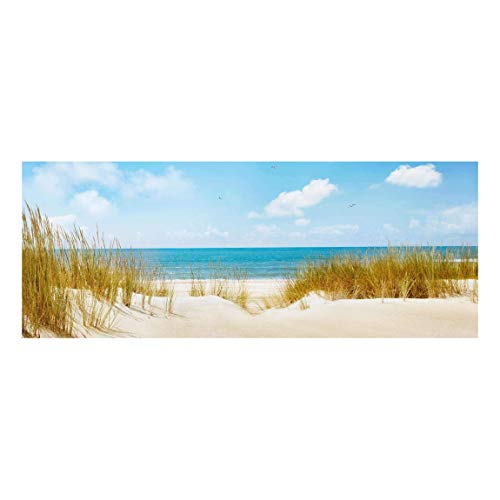 PPS. Imaging Glasbild Wandbild Glas Kunstdruck Strand an der Nordsee 30 cm x 80 cm von PPS. Imaging