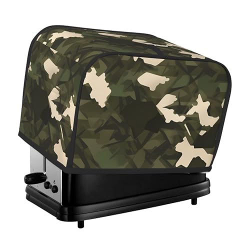 2 Scheiben Toaster-Abdeckung mit Taschen und Griff oben, kleine Brotbackmaschinen-Abdeckungen, Armee-Camouflage, Küche, kleine Geräte, waschbar, universelle Ofenabdeckungen von PPTHSNVB