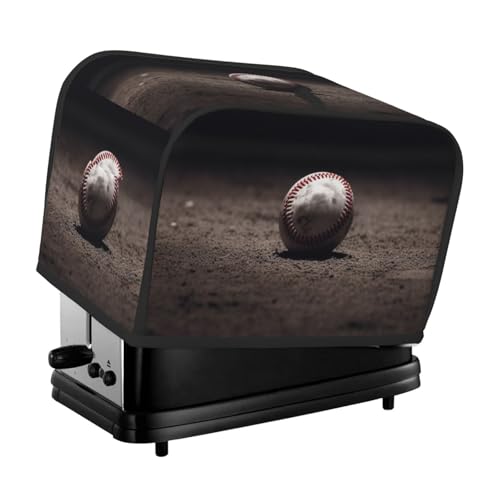 2 Scheiben Toaster-Abdeckung mit Taschen und Griff oben, kleine Brotbackmaschinen-Abdeckungen, Baseball, Küche, kleine Geräte, waschbar, universelle Ofenabdeckungen von PPTHSNVB
