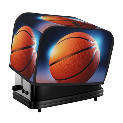 2 Scheiben Toaster-Abdeckung mit Taschen und Griff oben, kleine Brotbackmaschinen-Abdeckungen, Basketball, Küche, kleine Geräte, waschbar, universelle Ofenabdeckungen von PPTHSNVB