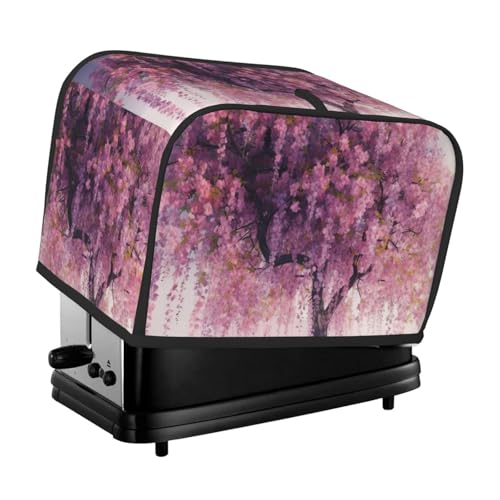 2 Scheiben Toaster-Abdeckung mit Taschen und Griff oben, kleine Brotbackmaschinen-Abdeckungen, Blumenbaum, Küche, kleine Geräte, waschbar, universelle Ofenabdeckungen von PPTHSNVB