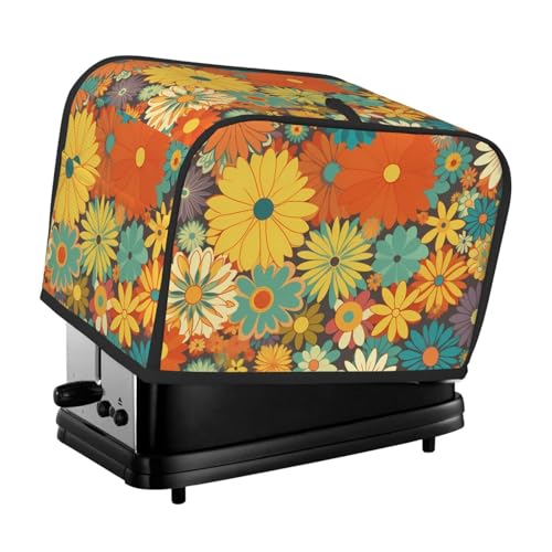 2 Scheiben Toaster-Abdeckung mit Taschen und Griff oben, kleine Brotbackmaschinen-Abdeckungen, Blumenmuster, Küche, kleine Geräte, waschbar, universelle Ofenabdeckungen von PPTHSNVB