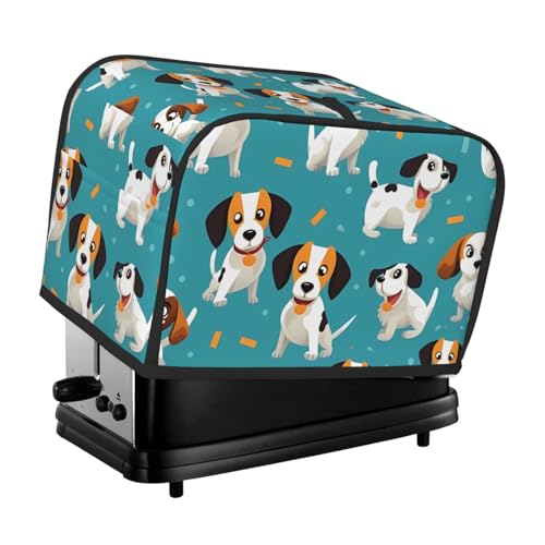 2 Scheiben Toaster-Abdeckung mit Taschen und Griff oben, kleine Brotbackmaschinen-Abdeckungen, Cartoon-Hund, Küche, kleine Geräte, waschbar, universelle Ofenabdeckungen von PPTHSNVB