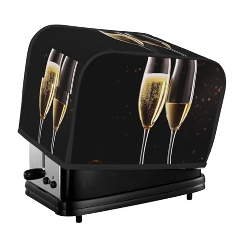 2 Scheiben Toaster-Abdeckung mit Taschen und Griff oben, kleine Brotbackmaschinen-Abdeckungen, Champagnerglas, Küche, kleine Geräte, waschbar, universelle Ofenabdeckungen von PPTHSNVB