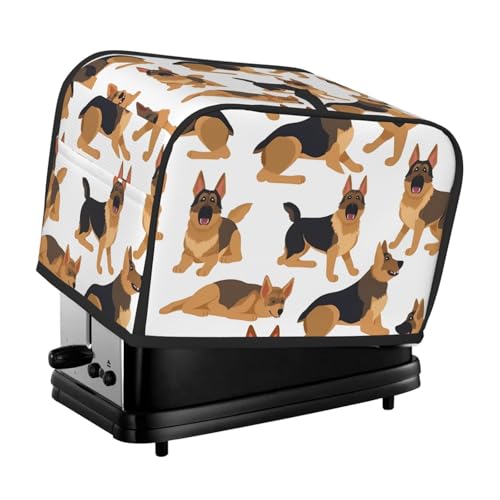 2 Scheiben Toaster-Abdeckung mit Taschen und Griff oben, kleine Brotbackmaschinen-Abdeckungen, Deutscher Schäferhund, Küche, kleine Geräte, waschbar, universelle Ofenabdeckungen von PPTHSNVB