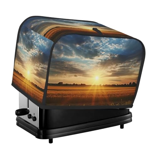 2 Scheiben Toaster-Abdeckung mit Taschen und Griff oben, kleine Brotbackmaschinen-Abdeckungen, Feld, Sonnenaufgang, Küche, kleine Geräte, waschbar, universelle Ofenabdeckungen von PPTHSNVB