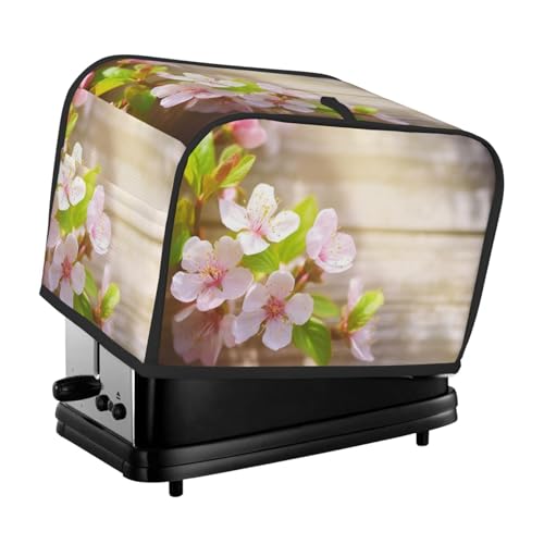 2 Scheiben Toaster-Abdeckung mit Taschen und Griff oben, kleine Brotbackmaschinen-Abdeckungen, Frühling und Blume, Küche, kleine Geräte, waschbar, universelle Ofenabdeckungen von PPTHSNVB