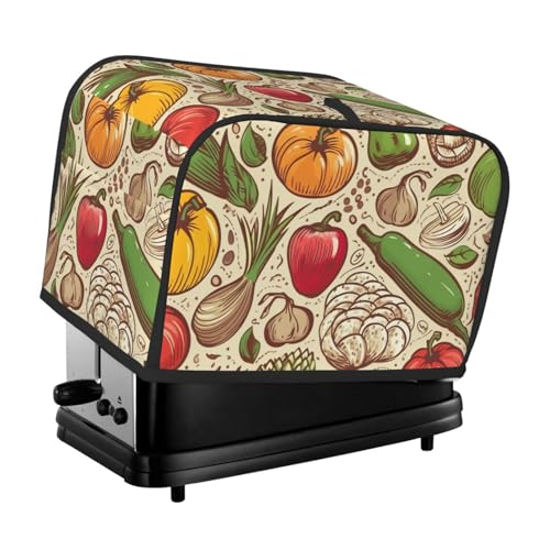 2 Scheiben Toaster-Abdeckung mit Taschen und Griff oben, kleine Brotbackmaschinen-Abdeckungen, Gemüse, Obst, Küche, kleine Geräte, waschbar, universelle Ofenabdeckungen von PPTHSNVB