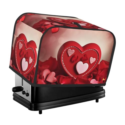 2 Scheiben Toaster-Abdeckung mit Taschen und Griff oben, kleine Brotbackmaschinen-Abdeckungen, Happy Valentine's Day, Küche, kleine Geräte, waschbar, universelle Ofenabdeckungen von PPTHSNVB