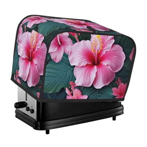 2 Scheiben Toaster-Abdeckung mit Taschen und Griff oben, kleine Brotbackmaschinen-Abdeckungen, Hawaii-Blume, Küche, kleine Geräte, waschbar, universelle Ofenabdeckungen von PPTHSNVB