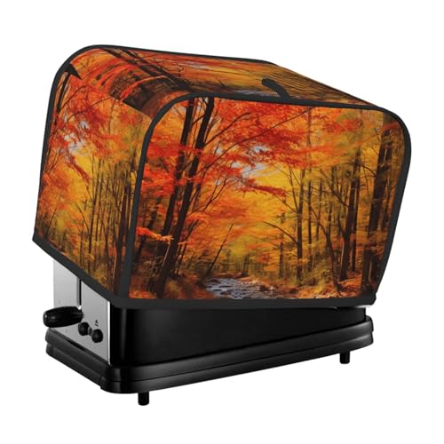 2 Scheiben Toaster-Abdeckung mit Taschen und Griff oben, kleine Brotbackmaschinen-Abdeckungen, Herbstlaub, Küche, kleine Geräte, waschbar, universelle Ofenabdeckungen von PPTHSNVB