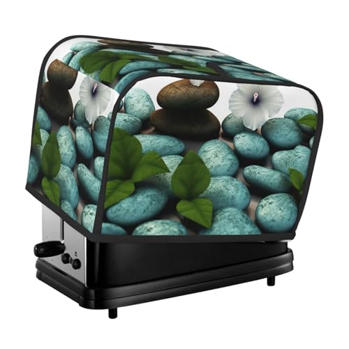 2 Scheiben Toaster-Abdeckung mit Taschen und Griff oben, kleine Brotbackmaschinen-Abdeckungen, Kopfsteinpflaster, Zen-Blumen, Küche, kleine Geräte, waschbar, universelle Ofenabdeckungen von PPTHSNVB