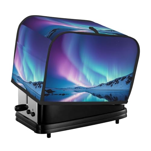 2 Scheiben Toaster-Abdeckung mit Taschen und Griff oben, kleine Brotbackmaschinen-Abdeckungen, Nordlichter, Küche, kleine Geräte, waschbar, universelle Ofenabdeckungen von PPTHSNVB