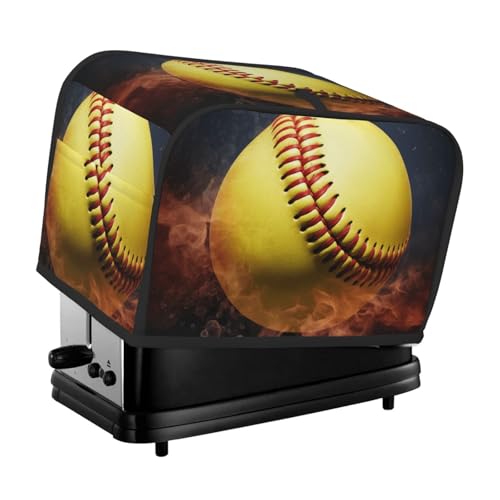 2 Scheiben Toaster-Abdeckung mit Taschen und Griff oben, kleine Brotbackmaschinen-Abdeckungen, Softball, Küche, kleine Geräte, waschbar, universelle Ofenabdeckungen von PPTHSNVB