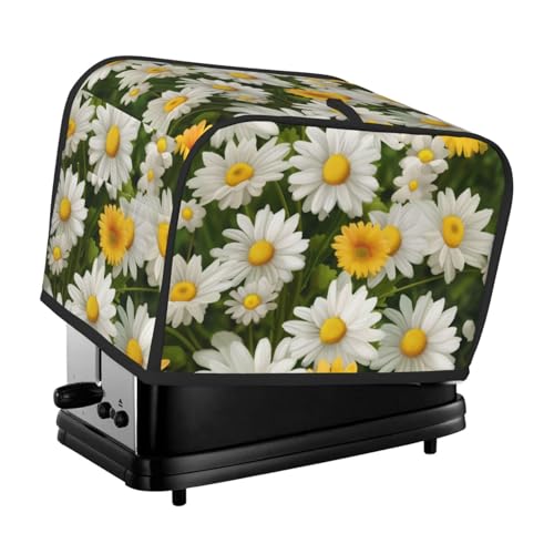 2 Scheiben Toaster-Abdeckung mit Taschen und Griff oben, kleine Brotbackmaschinen-Abdeckungen, Sommer, Blumen, Gänseblümchen, Küche, kleine Geräte, waschbar, universelle Ofenabdeckungen von PPTHSNVB