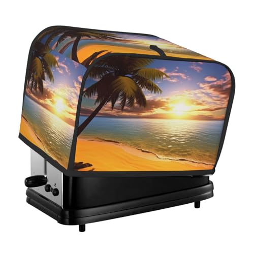 2 Scheiben Toaster-Abdeckung mit Taschen und Griff oben, kleine Brotbackmaschinen-Abdeckungen, Sonnenuntergang, Palme, Küche, kleine Geräte, waschbar, universelle Ofenabdeckungen 2 Scheiben Toaster-Abdeckung mit Taschen und Griff oben, kleine Brotbackmaschinen-Abdeckungen, Sonnenuntergang, Palme, Küche, kleine Geräte, waschbar, universelle Ofenabdeckungen von PPTHSNVB