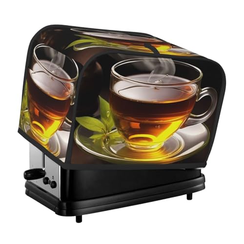 2 Scheiben Toaster-Abdeckung mit Taschen und Griff oben, kleine Brotbackmaschinen-Abdeckungen, Tasse Tee, Küche, kleine Geräte, waschbar, universelle Ofenabdeckungen von PPTHSNVB