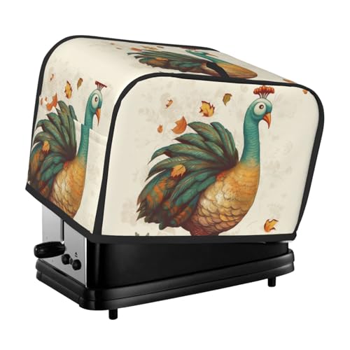 2 Scheiben Toaster-Abdeckung mit Taschen und Griff oben, kleine Brotbackmaschinen-Abdeckungen, Thanksgiving, Truthahn, Küche, kleine Geräte, waschbar, universelle Ofenabdeckungen von PPTHSNVB