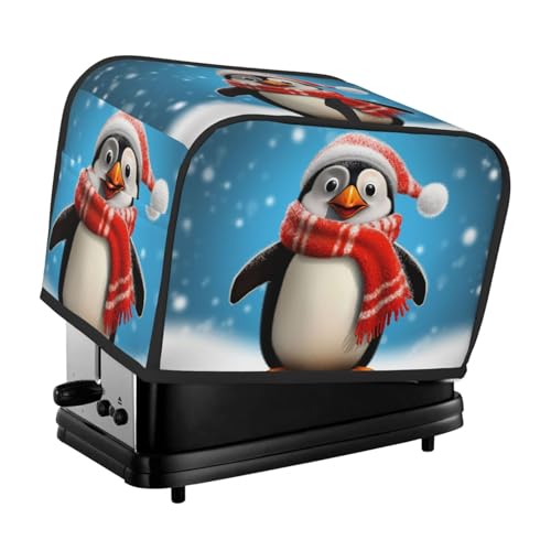 2 Scheiben Toaster-Abdeckung mit Taschen und Griff oben, kleine Brotbackmaschinen-Abdeckungen, Weihnachten, lustiger Pinguin, Küche, kleine Geräte, waschbar, universelle Ofenabdeckungen von PPTHSNVB