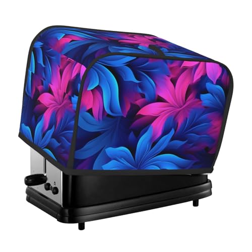 2 Scheiben Toaster-Abdeckung mit Taschen und Griff oben, kleine Brotbackmaschinen-Abdeckungen, blauer Hintergrund, Küche, kleine Geräte, waschbar, universelle Ofenabdeckungen von PPTHSNVB