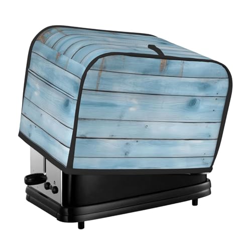 2 Scheiben Toaster-Abdeckung mit Taschen und Griff oben, kleine Brotbackmaschinen-Abdeckungen, blaues Holz, Küche, kleine Geräte, waschbar, universelle Ofenabdeckungen von PPTHSNVB