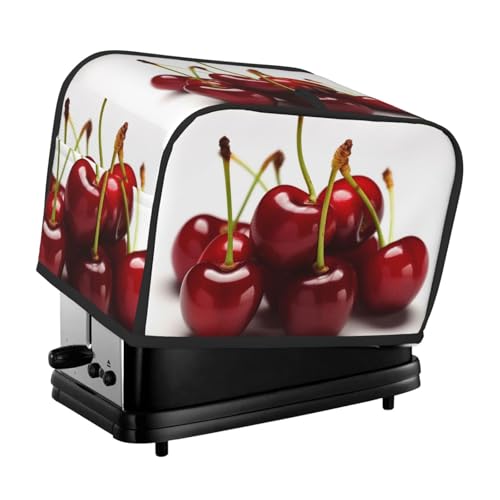 2 Scheiben Toaster-Abdeckung mit Taschen und Griff oben, kleine Brotbackmaschinen-Abdeckungen, chilenische Kirschen, Küche, kleine Geräte, waschbar, universelle Ofenabdeckungen von PPTHSNVB