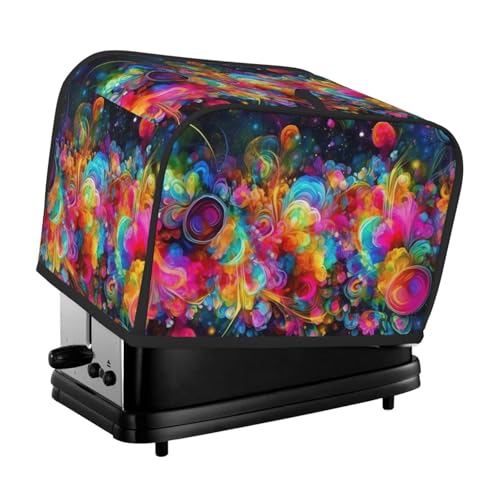 2 Scheiben Toaster-Abdeckung mit Taschen und Griff oben, kleine Brotbackmaschinen-Abdeckungen, hell, schön, bunt, Kunst, Küche, kleine Geräte, waschbar, universelle Ofenabdeckungen 2 Scheiben Toaster-Abdeckung mit Taschen und Griff oben, kleine Brotbackmaschinen-Abdeckungen, hell, schön, bunt, Kunst, Küche, kleine Geräte, waschbar, universelle Ofenabdeckungen von PPTHSNVB