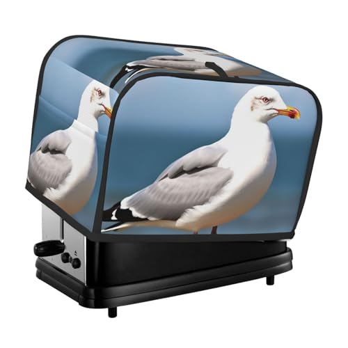 2 Scheiben Toaster-Abdeckung mit Taschen und Griff oben, kleine Brotbackmaschinen-Abdeckungen, niedliche Möwe, Küche, kleine Geräte, waschbar, universelle Ofenabdeckungen von PPTHSNVB
