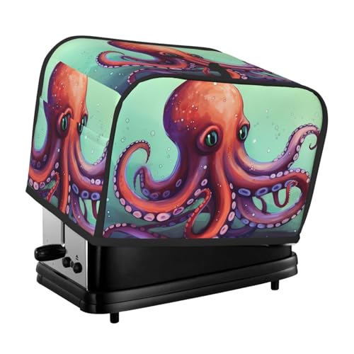 2 Scheiben Toaster-Abdeckung mit Taschen und Griff oben, kleine Brotbackmaschinen-Abdeckungen, niedlicher Oktopus, Küche, kleine Geräte, waschbar, universelle Ofenabdeckungen 2 Scheiben Toaster-Abdeckung mit Taschen und Griff oben, kleine Brotbackmaschinen-Abdeckungen, niedlicher Oktopus, Küche, kleine Geräte, waschbar, universelle Ofenabdeckungen von PPTHSNVB