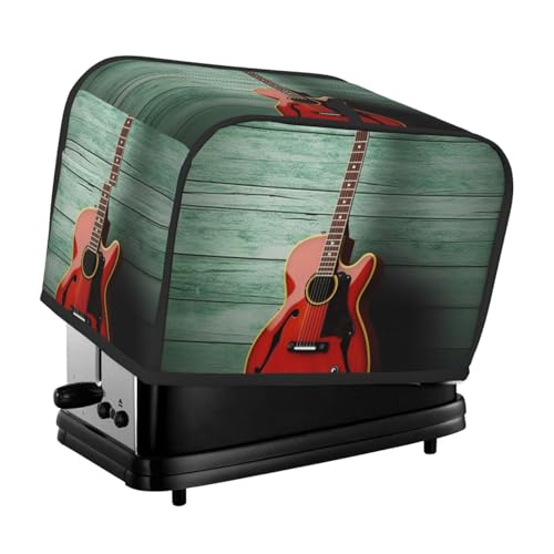 2 Scheiben Toaster-Abdeckung mit Taschen und Griff oben, kleine Brotbackmaschinen-Abdeckungen, schöne Gitarre, Küche, kleine Geräte, waschbar, universelle Ofenabdeckungen von PPTHSNVB