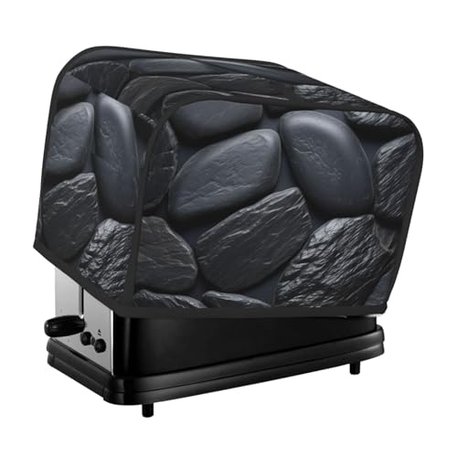 2 Scheiben Toaster-Abdeckung mit Taschen und Griff oben, kleine Brotbackmaschinen-Abdeckungen, schwarzer Stein, Küche, kleine Geräte, waschbar, universelle Ofenabdeckungen von PPTHSNVB