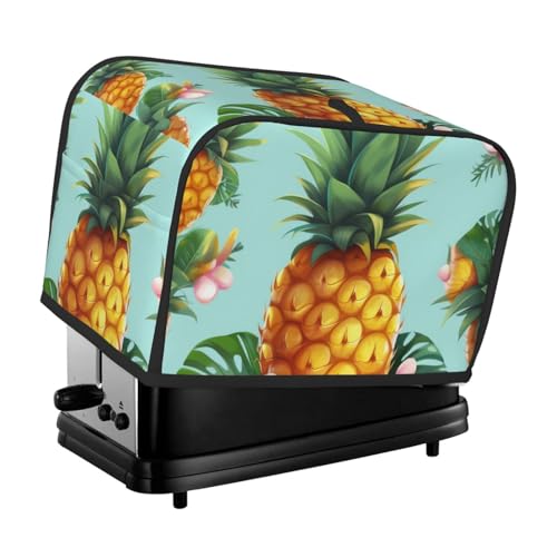 2 Scheiben Toaster-Abdeckung mit Taschen und Griff oben, kleine Brotbackmaschinen-Abdeckungen, tropische Ananas, Küche, kleine Geräte, waschbar, universelle Ofenabdeckungen von PPTHSNVB