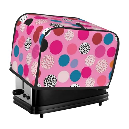 2 Scheiben Toaster-Abdeckung mit Taschen und Griff oben, kleine Brotbackmaschinen-Abdeckungen, verrückte Tupfen, Küche, kleine Geräte, waschbar, universelle Ofenabdeckungen von PPTHSNVB