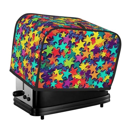 2-Scheiben-Toaster-Abdeckung mit Taschen und Griff oben, kleine Brotbackmaschinen-Abdeckungen, viele Sterne, Küche, kleine Geräte, waschbar, universelle Ofenabdeckungen von PPTHSNVB