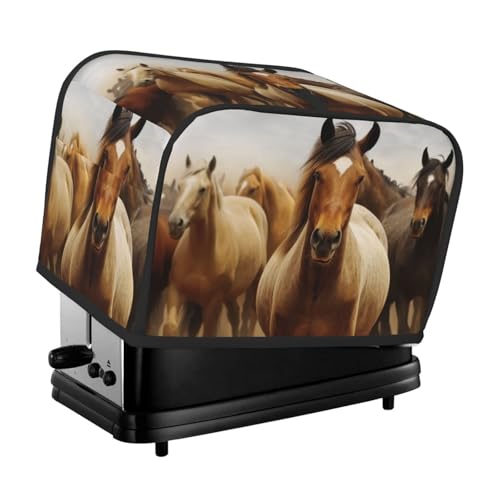 2 Scheiben Toaster-Abdeckung mit Taschen und Griff oben, kleine Brotbackmaschinen-Abdeckungen für viele Pferde, Küche, kleine Geräte, waschbar, universelle Ofenabdeckungen von PPTHSNVB