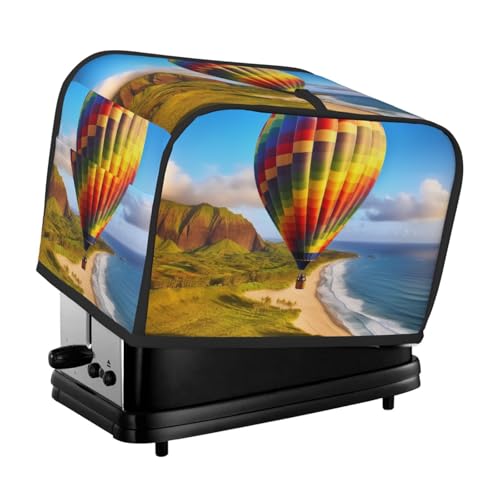 2-Scheiben-Toaster-Abdeckung mit Taschen und Tragegriff oben, kleine Brotbackmaschinen-Abdeckungen, Hawaii-Heißluftballon, Küche, kleine Geräte, waschbar, universelle Ofenabdeckungen von PPTHSNVB