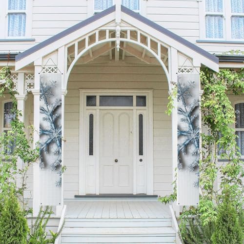 2 Stück Frühling Sommer Willkommen Veranda Banner Hängende Flagge Veranda Schild für Haustür Wand Veranda Banner Transparente Schneeflocke Willkommen Tür Hängendes Banner Wand Hintergrund Urlaub von PPTHSNVB