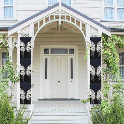 2 Stück Frühling Sommer Willkommen Veranda Banner hängende Flagge Veranda Schild für Haustür Wand Veranda Banner Ein schwarz-weißer Schmetterling Willkommen Tür hängende Banner Wand Hintergrund Urlaub 2 Stück Frühling Sommer Willkommen Veranda Banner hängende Flagge Veranda Schild für Haustür Wand Veranda Banner Ein schwarz-weißer Schmetterling Willkommen Tür hängende Banner Wand Hintergrund Urlaub von PPTHSNVB