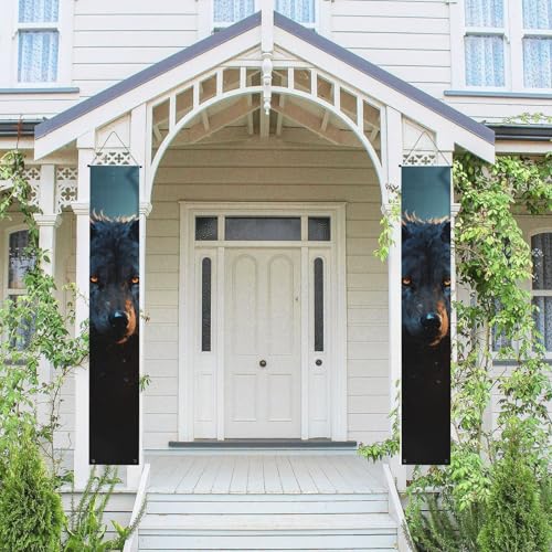 2 Stück Frühling Sommer Willkommen Veranda Banner hängende Flagge Veranda Schild für Haustür Wand Veranda Banner Fantasy Wolf Willkommen Tür hängende Banner Wand Hintergrund Urlaub Dekoration 2 Stück Frühling Sommer Willkommen Veranda Banner hängende Flagge Veranda Schild für Haustür Wand Veranda Banner Fantasy Wolf Willkommen Tür hängende Banner Wand Hintergrund Urlaub Dekoration von PPTHSNVB
