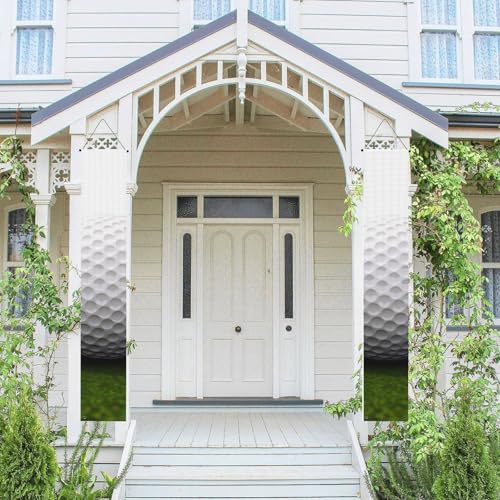 2 Stück Frühling Sommer Willkommen Veranda Banner hängende Flagge Veranda Schild für Haustür Wand Veranda Banner Golfball Willkommenstür hängende Banner Wand Hintergrund Urlaub Dekoration von PPTHSNVB