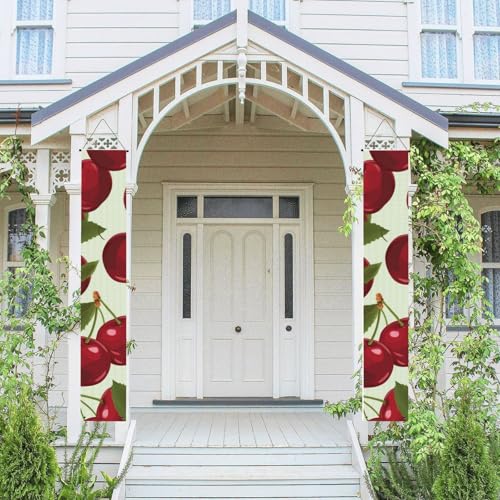 2 Stück Frühling Sommer Willkommen Veranda Banner hängende Flagge Veranda Schild für Haustür Wand Veranda Banner Kirsche Obst Willkommen Tür hängende Banner Wand Hintergrund Urlaub Dekoration 2 Stück Frühling Sommer Willkommen Veranda Banner hängende Flagge Veranda Schild für Haustür Wand Veranda Banner Kirsche Obst Willkommen Tür hängende Banner Wand Hintergrund Urlaub Dekoration von PPTHSNVB