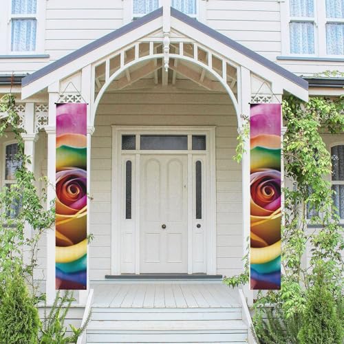 2 Stück Frühling Sommer Willkommen Veranda Banner hängende Flagge Veranda Schild für Haustür Wand Veranda Banner Regenbogen Rose Blume Willkommen Tür hängende Banner Wand Hintergrund Urlaub Dekoration 2 Stück Frühling Sommer Willkommen Veranda Banner hängende Flagge Veranda Schild für Haustür Wand Veranda Banner Regenbogen Rose Blume Willkommen Tür hängende Banner Wand Hintergrund Urlaub Dekoration von PPTHSNVB