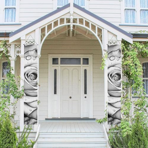 2 Stück Frühling Sommer Willkommen Veranda Banner hängende Flagge Veranda Schild für Haustür Wand Veranda Banner schwarz weiß Rose Willkommen Tür hängende Banner Wand Hintergrund Urlaub Dekoration 2 Stück Frühling Sommer Willkommen Veranda Banner hängende Flagge Veranda Schild für Haustür Wand Veranda Banner schwarz weiß Rose Willkommen Tür hängende Banner Wand Hintergrund Urlaub Dekoration von PPTHSNVB