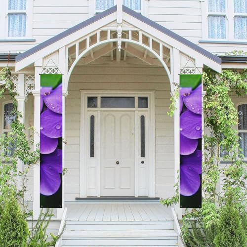 2 Stück Frühling Sommer Willkommen Veranda Banner hängende Flagge Veranda Schild für Haustür Wand Veranda Banner violette Blume Willkommen Tür hängende Banner Wand Hintergrund Urlaub Dekoration 2 Stück Frühling Sommer Willkommen Veranda Banner hängende Flagge Veranda Schild für Haustür Wand Veranda Banner violette Blume Willkommen Tür hängende Banner Wand Hintergrund Urlaub Dekoration von PPTHSNVB