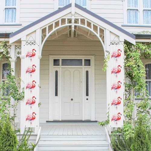 2 Stück Frühling-Sommer-Willkommensbanner zum Aufhängen, Flagge, Veranda-Schild für Haustür, Wand, Veranda, Banner, Flamingo, Aquarell, Willkommens-Tür-Banner, Wandhintergrund, Urlaubsdekoration 2 Stück Frühling-Sommer-Willkommensbanner zum Aufhängen, Flagge, Veranda-Schild für Haustür, Wand, Veranda, Banner, Flamingo, Aquarell, Willkommens-Tür-Banner, Wandhintergrund, Urlaubsdekoration von PPTHSNVB